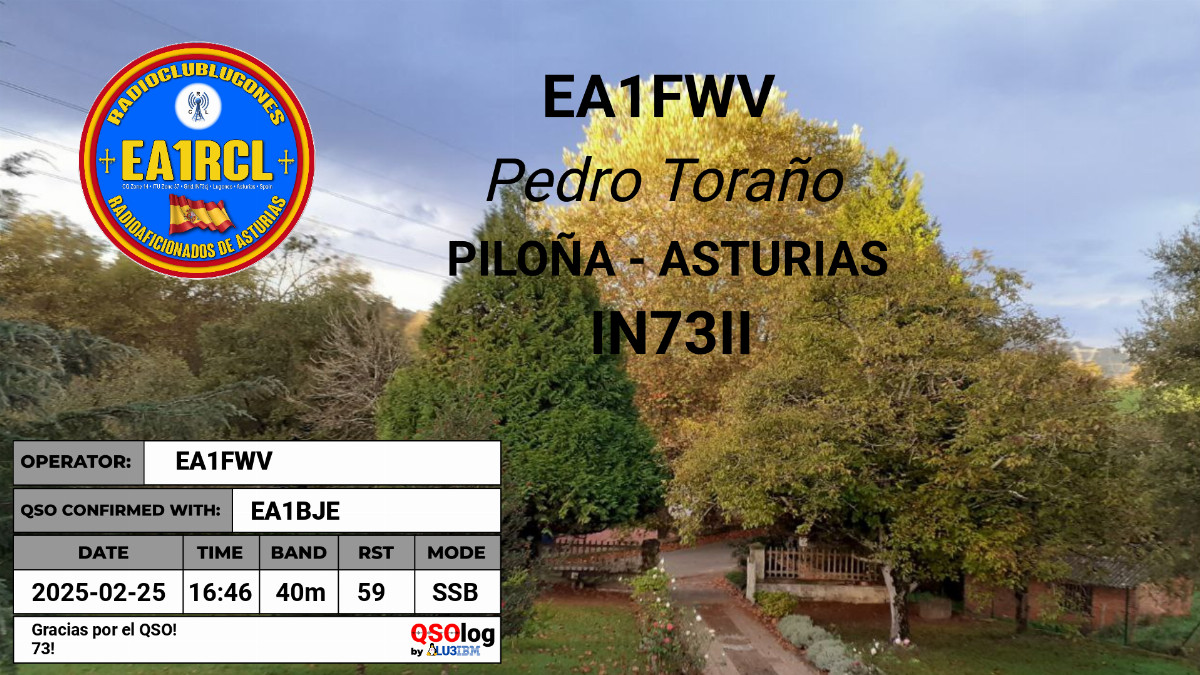 QSL generada con QSOlog.ar