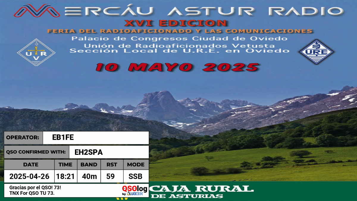 QSL generada con QSOlog.ar