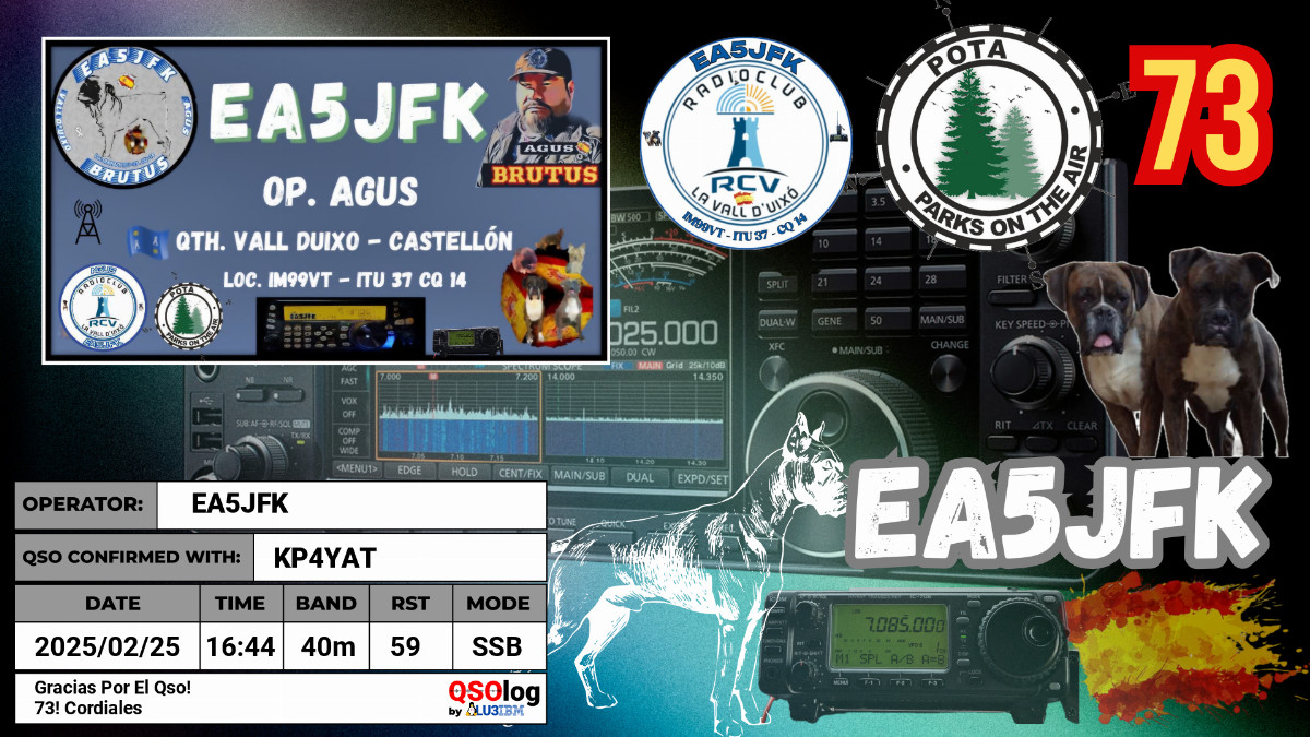 QSL generada con QSOlog.ar