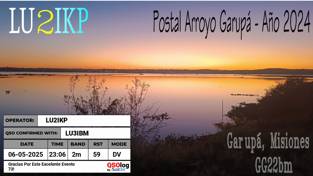 QSL generada con QSOlog.ar