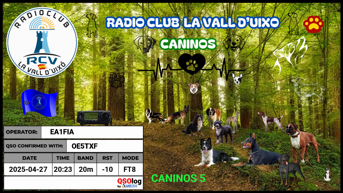 QSL generada con QSOlog.ar