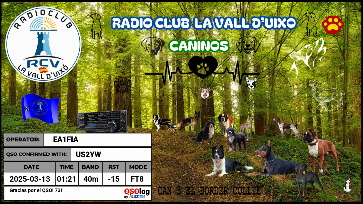 QSL generada con QSOlog.ar