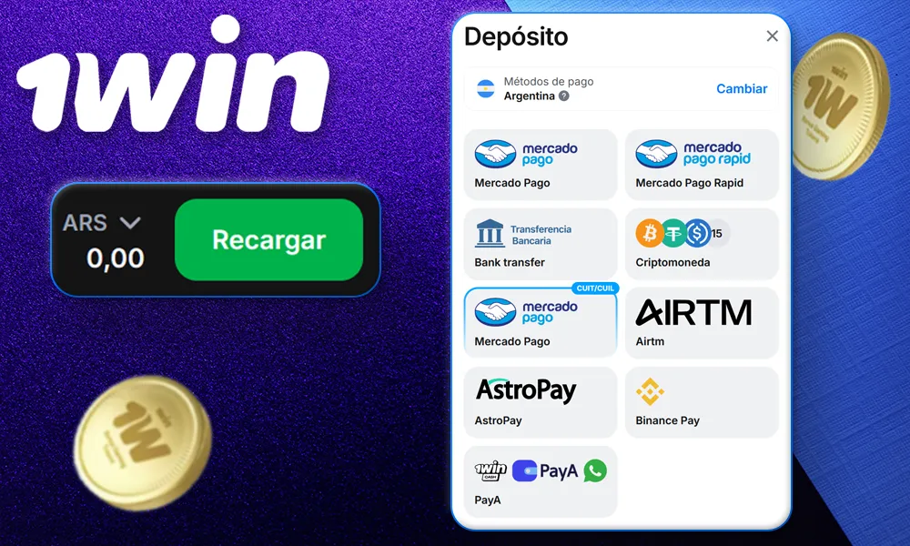 Sobre Depósitos y retiros de 1Win en Argentina